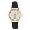 Polshorloges Fashion Women's Brand Watch Simple Retro Frosted Leather Riem Casual Quartz Drop Reloj de Mujer Luxury Clock