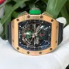 Mężczyźni/kobiety obserwują Richaer Mileres Szwajcarskie taktyczne mechaniczne nadgarstek 50x42,7 mm RM11-01 Rose Side Titanium Mancini Limited X