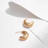 Crescent earrings S925 silver needle hypoallergenic small fresh simple fashion real gold electroplating premium sense niche earrings