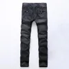 Jeans de grife de grife de ginástica de moda Mente Mens zipper