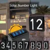 Decorazioni da giardino Numero di casa leggera a led solare Numero di indirizzi esterni Segna Waterproof Esterno Numero Casa di cortile Decorazioni Dorte Lampada Piatta 230818 230818