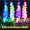 Lampe solaire à fleurs de jacinthe, Simulation d'extérieur, lumières violettes, décoratives pour cour, imperméabilisation, lanterne montée au sol X0K3