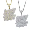 Pendentif Colliers Iced Out Bling CZ Lettre Loyauté Sur La Royauté Pendentif Collier Cubique Zircone Deux Tons Couleur Charme Hommes Femmes Hip Hop Bijoux 230821