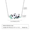 Pendentif Colliers Beau Panda Collier Pour Femmes Filles En Acier Inoxydable Bijoux Chanceux