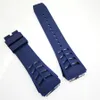 25 mm donkerblauwe horlogeband 20 mm vouwspel rubberen band voor RM011 RM 50-03 RM50-01222H