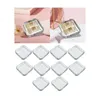 FALSE NAILS 10st Fake Nails Storage Box White Black Transparent Plastic Case Flip Square Små smycken Display Packaging Wholesale 230821