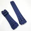 Bracelet de montre bleu foncé 25 mm Bracelet en caoutchouc à boucle déployante 20 mm pour RM011 RM 50-03 RM50-01307J
