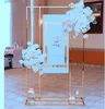 Party Decoration Wedding Arch Square Backdrop Ballong Stand Bakgrund Shiny Metal Gold Plating Outdoor Artificial Flower Door Shelf Frame