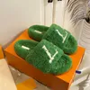 Luxury Fashion Designer Fur Slippers Womens Flat Comfort Mule Slides OG Original on Pink Green Cloud White Black Beige Sandals Woman Indoor Runners Loafers Shoes