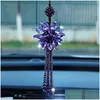 Décorations d'intérieur Voiture Ornements Suspendus Beautif Cristal Pendentif Rétroviseur Décoration Styling Accessoires Drop Delivery Mob Dh7Uw