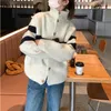 Women's Sweaters Wholesale Of Autumn And Winter Knitted Cardigans Outerwear With Thickened Striped High Neck