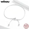 Cavigliere Wostu Silver Anklet Summer 925 Sterling Silver Simple Chain Cadlet for Women Fashion Sterling Sterling Fine Jewelry CQT016 230821