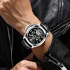 Andra bärbara enheter ForSining Mechanical Mens Watches äkta läderband Komplett kalender Tourbillon Automatiska armbandsur Relogio Masculino X0821