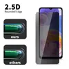 Protector de pantalla de privacidad de envío gratis para Samsung A22 A32 Galaxy A14 A53 2.5D 9H Vidrio templado Anti-Spy con paquete minorista