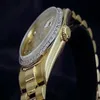 العلامة التجارية الجديدة جودة الرئيس يوم 18 كيلو أصفر الذهب ساعة دالو الذهب الماس الهاتفي مدي الرياضة الرجال الساعات المعصم