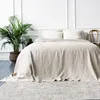 Sängkläder sätter 100% linnebäddsark Set Japan Style Breatable Pure Comforter and Pillow Case Cover Function Soft Linen Däcke Cover 230818