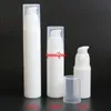 100 unids/lote envío rápido 15ml 30ml 50ML botella blanca sin aire, paquete cosmético, envase cosmético, botella de bomba F050210 Qiien