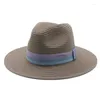 Basker hattar för kvinnor män brett randband band sun khaki svart vitt skydd casual panama strand hatt sombreros de mujer