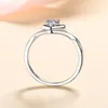 Cluster Rings AZ392-J Lefei Fashion Trend Luxe Simple Classic Moissanite 0.3ct Love Heart Ring For Women 925 Sterling Silver Wedding