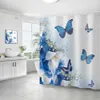 Shower Curtains Colorful Butterfly Printed Shower Curtain Polyester Waterproof Bathroom Butterflies Printing Curtain with Decoration R230821