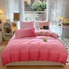 Ensembles de literie de haute qualité doux pour la peau ensemble de couette taies d'oreiller lit drap plat Ins Style dégradé de couleur pure