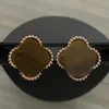 Pendientes de diseño Moda Vintage Charm Stud Pendientes Volver Nácar Plata Chapado en oro de 18 quilates Ágata para mujeres Niñas Regalo del día de la madre de San Valentín