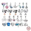 S925 Sterling Silver Fit Original Bracelet / Collier Charme Perles Firefly Bijoux Caméléon Poulpe Chat Chien Pandora Voyage Passeport Livraison Gratuite