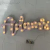 FESTIMENTOS DE FESTIVAS LEDAS LED LED personalizadas Luzes de alfabetismo grandes números brancos quentes iluminam nomes de casamento sinal de aniversário