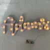 Fournitures de fête Lettres de l'alphabet LED sur mesure Lumières Grands chiffres blancs chauds Allumer les noms Décoration de mariage Signe d'anniversaire de fête