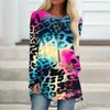 Women's T Shirts 2023 Printed Round Neck Long Sleeve Loose Fitting T-shirt