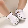 Sandales été né bébé garçon fille solides premiers marcheurs semelle souple chaussures de berceau Sneaker Prewalker toile décontracté anti-dérapant