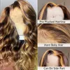 Resalte las pelucas coloreadas frontales del cabello humano 13x4 para las mujeres peluca delantera del cordón de la onda del cuerpo del rubio miel de 30 pulgadas