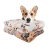 犬小屋はフリースクレート用のかわいい足のプリント付きソフトドッグベッドと柔らかい犬のベッドを入ったマットハイン洗える毛布ドロップデリバリーホームガーデン用品dhksf