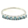 Klusterringar 22x3mm härlig söt 2g London Blue Topaz Women Wedding Daily Wear Silver grossist