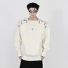 Sweats à capuche pour hommes Sweats FEWQ Pull tricoté Automne Hiver Mode coréenne Boucle en métal évider Design 2023 Couleur unie Homme Tops 9A5 7 230821