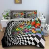 Set di biancheria da letto cover 3D geometrica copertura Kingqueen Sizethreedimensional Stereoscopic Dense Cuboide Abstract Art Polyester Quilt 230818