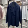 Kvinnors ull blandar högkvalitativ klassisk profil Doublebrasted Doubleided Cashmere Coat Vinter Common Style 230818