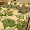 Bedding sets Ins Pastoral Style Yellow Small Flower Set Twin Queen Size Duvet Cover Flat Sheet Pillowcase Princess Girl Bed Linen 230818