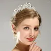 Pinces à cheveux élégant Noble cristal strass couronne perles simulées fête de mariage mariée diadème bandeau NA