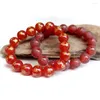 Strand natürlicher rotes Achat graviert Namo Amitabha String Perlen Reiki Armband 10 mm 12 mm 14mm Buddhist Chanting Schriften Schmuck