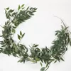 Flores decorativas de plantas simuladas folhas de salgueiro Celebrações de casamento parede pendurado em plantas verdes arco pvc enrolamento