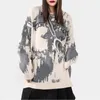 Men's Sweaters Y2k Trend Personality Letter Tie-dye Printed Sweater Women's Men Autumn and Winter punk street all-match casual sweater 230818