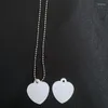 Dog Tag Fashion Sublimation Jewelry Necklace Heat Transfer Printing Blanks Pendant 2-sides White Aluminum Love Heart