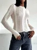 Women's Sweaters Y2K Knitted Pullover Women Hollow Out Thin Female Sexy Long Sleeve Slim Lady Autumn Haruku Fluffy Knitwear