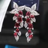 Pendientes colgantes Flor dulce fresca XUYE Declaración de moda Joyería para fiesta de boda Pendientes de perno de temperamento chapados en oro