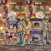 Blocks Mini Chinese Style Food Shop Stall Store Street View Building Blocks Hong Kong Snack bar Assemble B Toys Gift For Kids Girl R230817