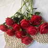 Dekorativa blommor Silk Rose Pink Peony Artificial Bouquet 10 Big Head Fake For Home Wedding Decoration Inomhus