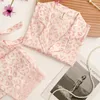 Kobietowa odzież snu Summer PJS PJS Zestaw Lapel Kobiety piżamowe bieliznę femme krótkie koszulki