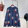 Dames truien kerststijl kitten jacquard pullover sweater vrouwen 2023 lente tops Koreaanse los zachte wasachtige breierkleding