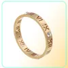 Ny full storlek 610 Rose Gold 18K 4 Diamond Par Roman siffra Titanium Steel Tail Finger Ring för män och kvinnor4618345
